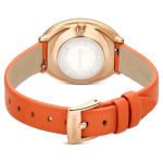 Imber watch Swiss Made, Leather strap, Orange, Rose gold-tone finish