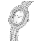 Matrix Octagon watch Baguette cut, Metal bracelet, Silver tone, Stainless steel