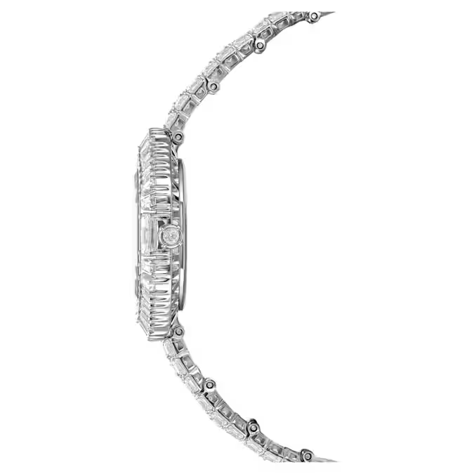 Matrix Octagon watch Baguette cut, Metal bracelet, Silver tone, Stainless steel