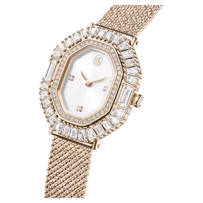 Matrix Octagon watch Metal bracelet, Gold tone, Champagne gold-tone finish