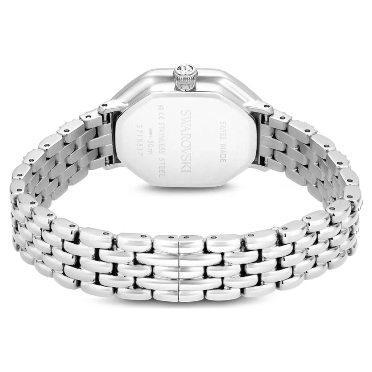 Dextera Octagon watch Swiss Made, Metal bracelet, Silver tone, Stainless steel