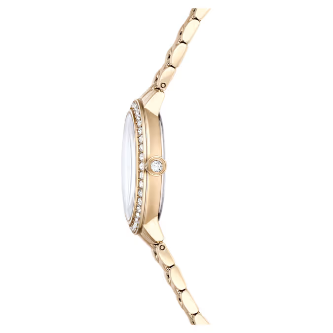 Watch Swiss Made, Metal bracelet, Gold tone, Champagne gold-tone finish