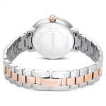 Watch Swiss Made, Metal bracelet, Silver tone, Rose gold-tone finish
