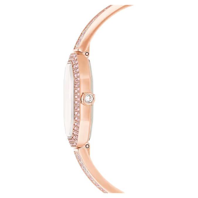Dextera bangle watch Swiss Made, Metal bracelet, Pink, Rose gold-tone plated