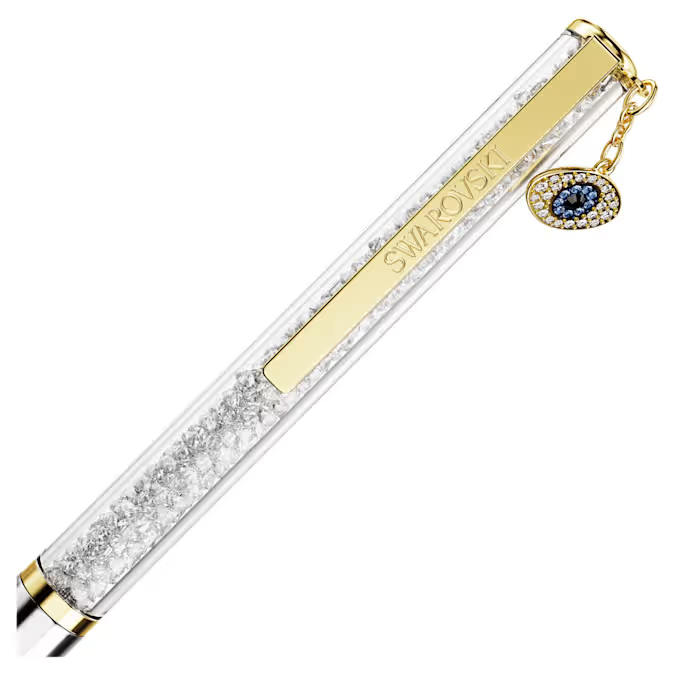 Crystalline Silk ballpoint pen Evil eye, Gold tone, Mixed metal finish