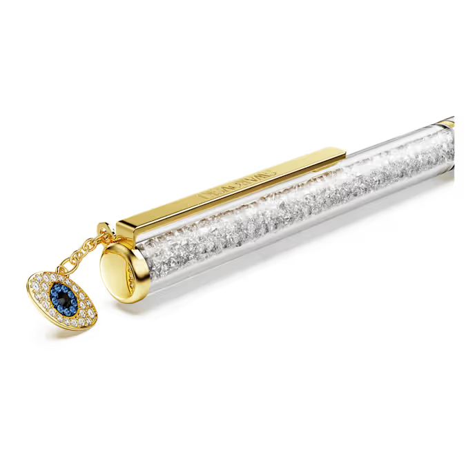 Crystalline Silk ballpoint pen Evil eye, Gold tone, Mixed metal finish