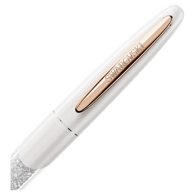 Crystalline Nova rollerball pen White, Rose gold-tone plated