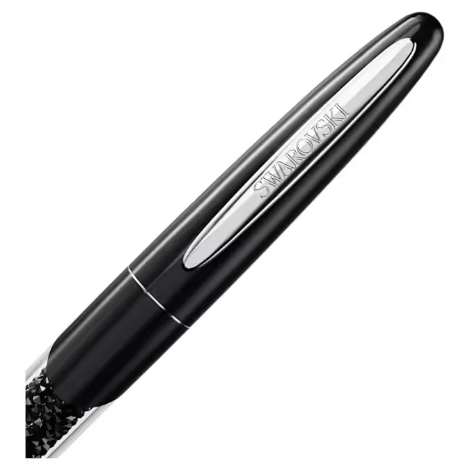 Crystalline Nova rollerball pen Black, Chrome plated