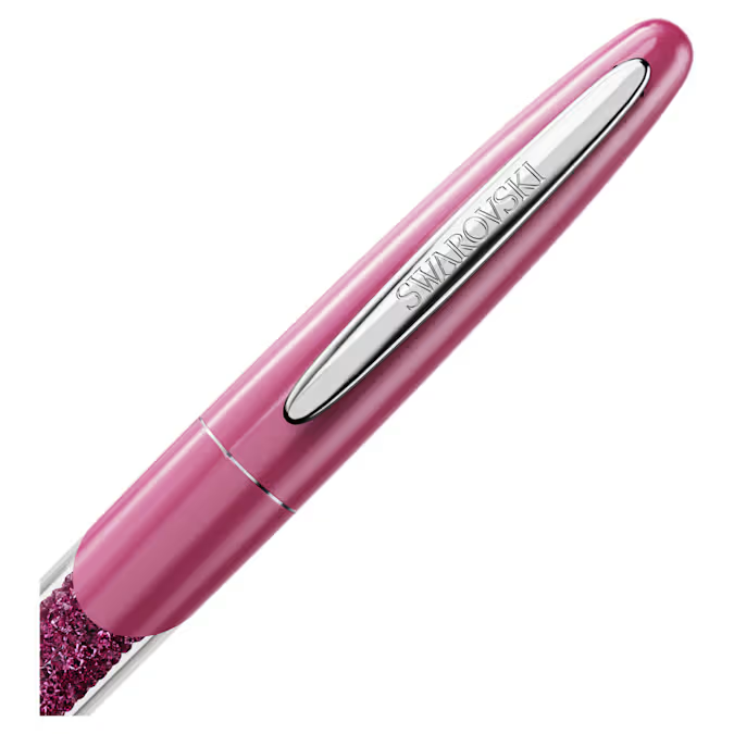 Crystalline Nova rollerball pen Pink, Chrome plated