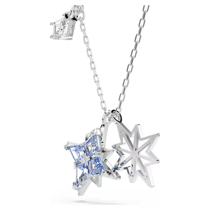 Symbolica pendant Star, Blue, Rhodium plated