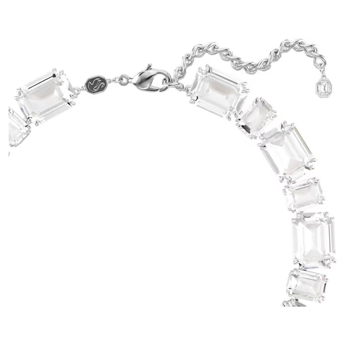 Millenia necklace Mixed cuts, White, Rhodium plated