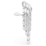 Millenia clip earrings Octagon cut, Chandelier, White, Rhodium plated