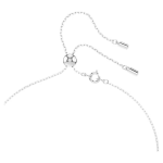 Stilla Attract Y necklace Round cut, Blue, Rhodium plated