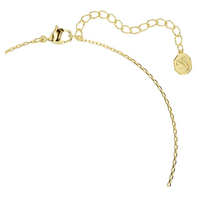 Bella V pendant Round cut, Green, Gold-tone plated