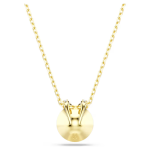 Bella V pendant Round cut, Green, Gold-tone plated