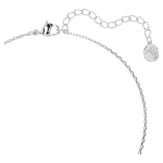 Bella V pendant Round cut, Pink, Rhodium plated