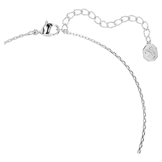 Bella V pendant Round cut, Pink, Rhodium plated