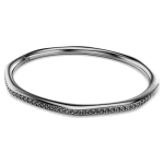 Dextera bangle Octagon shape, Round cut, White, Ruthenium plated