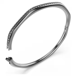 Dextera bangle Octagon shape, Round cut, White, Ruthenium plated