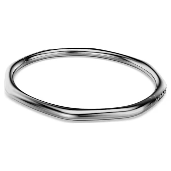 Dextera bangle Octagon shape, Round cut, White, Ruthenium plated