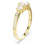 Stilla Attract ring Round cut, White, Gold-tone plated