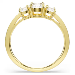 Stilla Attract ring Round cut, White, Gold-tone plated