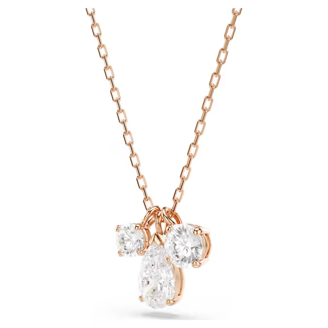Mesmera pendant Mixed cuts, White, Rose gold-tone plated
