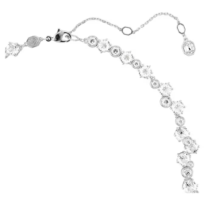 Constella necklace Mixed cuts, Clasp, White, Rhodium plated