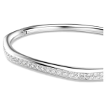 Dextera bangle Octagon shape, Round cut, White, Rhodium plated