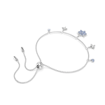 Magic bracelet Snowflake, Blue, Rhodium plated