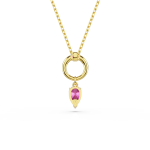 Mesmera pendant Pear cut, Red, Rhodium plated