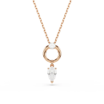 Mesmera set, Pear cut, White, Rose gold-tone plated
