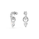 Mesmera set, Pear cut, White, Rhodium plated