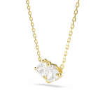Mesmera necklace Heart, White,Gold-tone plated