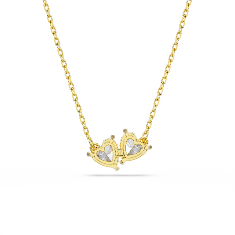 Mesmera necklace Heart, White,Gold-tone plated