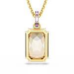 Millenia pendant, Octagon cut, Caramel, Gold-tone plated