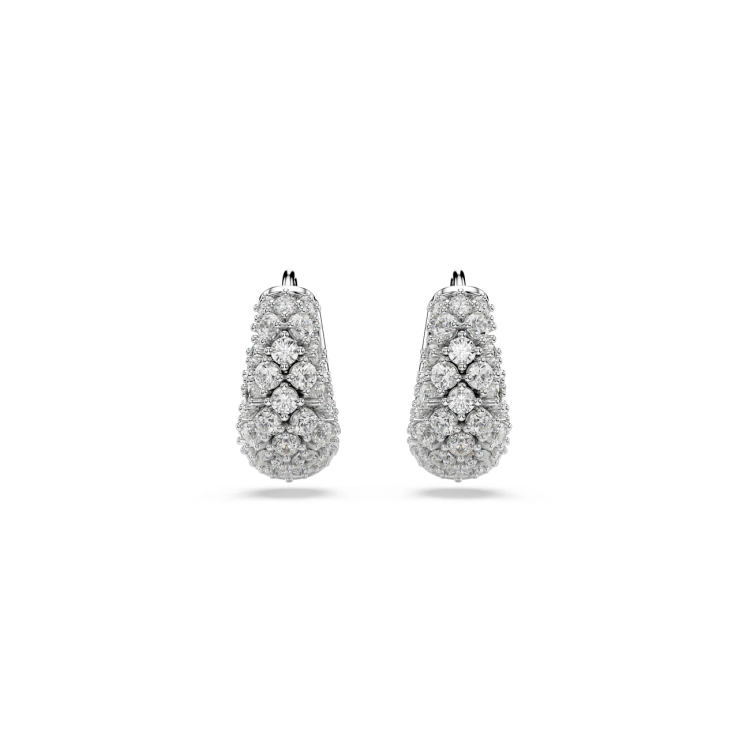 Sublima earrings White, Rhodium plated