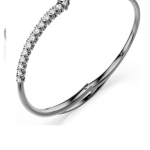 Sublima bangle White, Ruthenium plated
