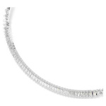 Matrix necklace Baguette cut, White, Rhodium plated