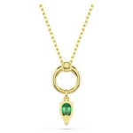 Mesmera pendant Mixed cuts, Green, Gold-tone plated