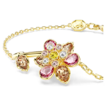 Idyllia bracelet Mixed cuts, Flower, Multicolored, Gold-tone plated