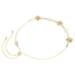 Idyllia necklace Crystal pearl, Mixed cuts, Flower, Multicolored, Gold-tone plated