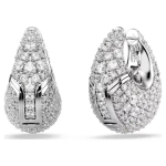 Sublima earrings Large, White, Rhodium plated
