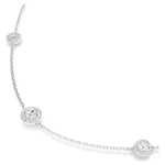 Una Angelic strandage Round cut, White, Rhodium plated