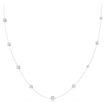 Una Angelic strandage Round cut, White, Rhodium plated