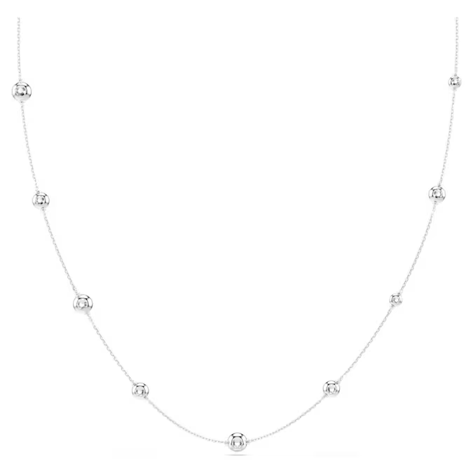 Una Angelic strandage Round cut, White, Rhodium plated