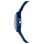 Dextera chrono watch 39mm, Swiss Made, Metal bracelet, Blue, Blue finish