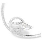 Matrix choker Baguette cut, White, Rhodium plated