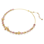 Idyllia necklace Mixed cuts, Flower, Multicolored, Gold-tone plated