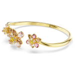 Idyllia bangle Mixed cuts, Flower, Multicolored, Gold-tone plated